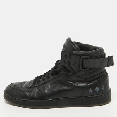 Pre-owned Louis Vuitton Black Leather Rivoli High Top Trainers Size 43