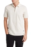 Hugo Boss Slim-fit Cotton-blend Polo Shirt With Micro Pattern In White