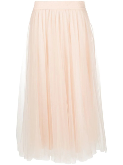 Fabiana Filippi Flared Tulle Midi Skirt In Pink