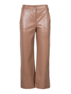 's Max Mara S Max Mara Womens Hazelnut Brown Soprano Wide-leg Mid-rise Faux-leather Trousers