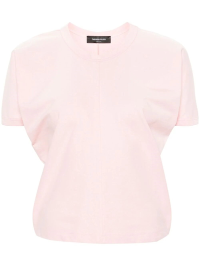 Fabiana Filippi Batwing Cotton T-shirt In Pink