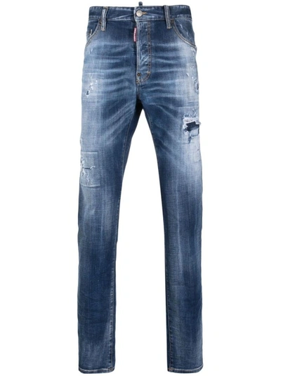 Dsquared2 Slim-fit Distressed-finish Jeans In Grey
