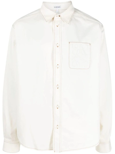 Loewe Anagram Denim Shirt In White
