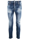 DSQUARED2 1964 DISTRESSED SKINNY JEANS