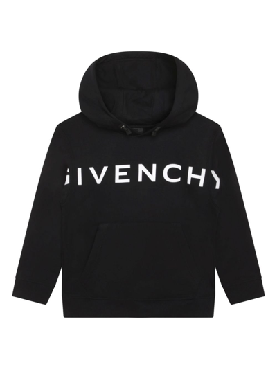 Givenchy Kids' 4g 星星印花连帽衫 In Black