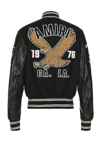 Amiri Oversized Eagle Varsity Jacket In Black