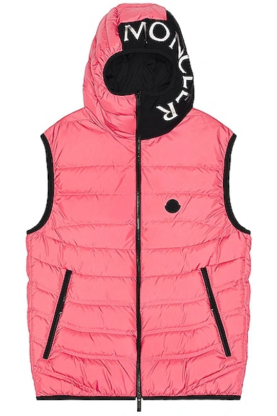 Moncler Pink Nuberia Down Waistcoat In Desert Rose