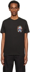 Kenzo Black  Paris Drawn Varsity T-shirt In Black