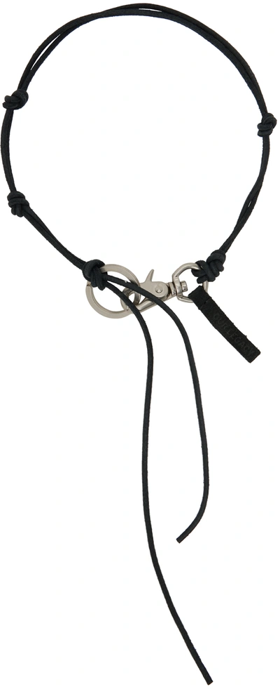 Our Legacy Black Ladon Necklace In Black Leather