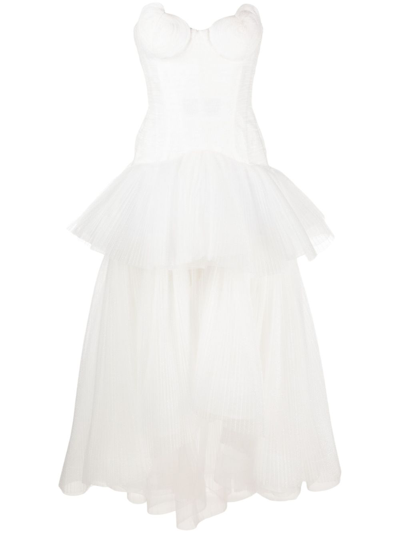 Maria Lucia Hohan Gioconda Tiered Gown In White