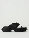 Vic Matie Crossover-strap Leather Slides In Black