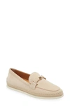 Tod's Gomma Suede T-ring Espadrille Driver Loafers In Nude