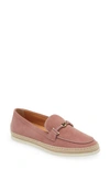 Tod's Women's Suede Slipper Loafers With Double T Ring Accessory In Glicine