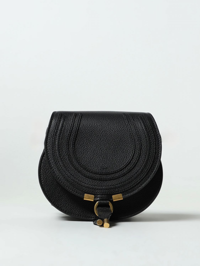 Chloé Marcie  Bag In Grained Leather In Black