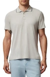 Atm Anthony Thomas Melillo Classic Jersey Short Sleeve Polo With Tipping In Dove Grey