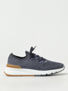 Brunello Cucinelli Low-top Knit Runner Sneakers In Blue