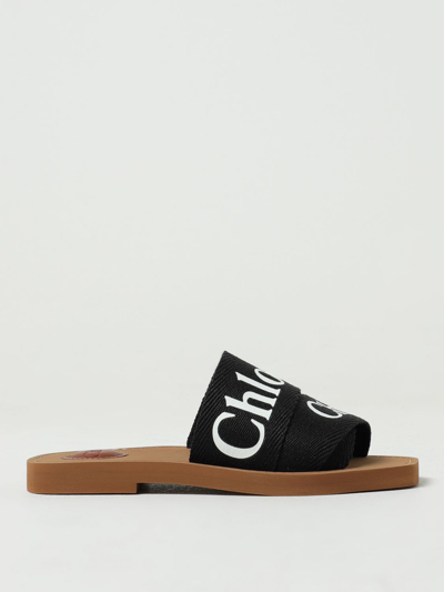 CHLOÉ FLAT SANDALS CHLOÉ WOMAN COLOR BLACK,F15004002