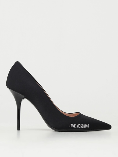 Love Moschino Logo-print Pointed-toe Pumps In Black