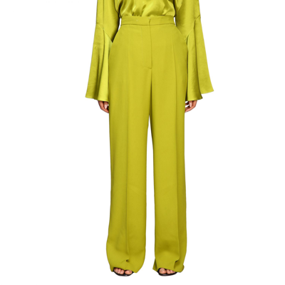 Alberta Ferretti High Waist Trousers In Green