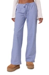Edikted Women's Olivia Striped Loose Fit Pants In Blue-and-white