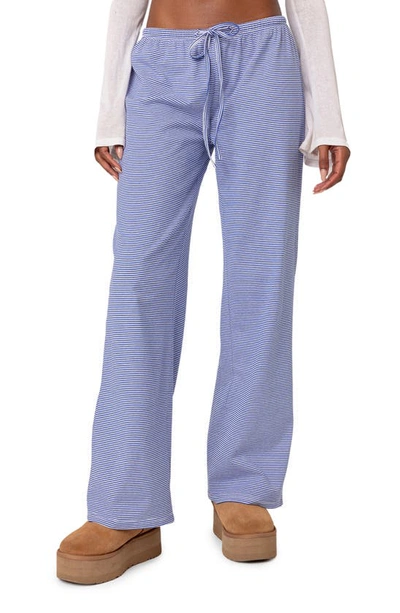 Edikted Women's Olivia Striped Loose Fit Pants In Blue And White