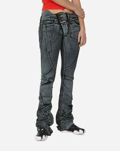 Ottolinger Big Waistband Drape Denim Trousers In Black