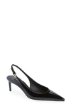 Dolce & Gabbana Tortoiseshell-print Patent Leather Slingbacks In Black
