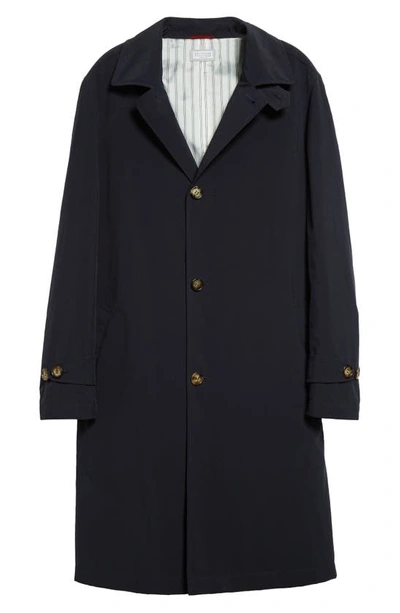 Brunello Cucinelli Cashmere Coat In Blue