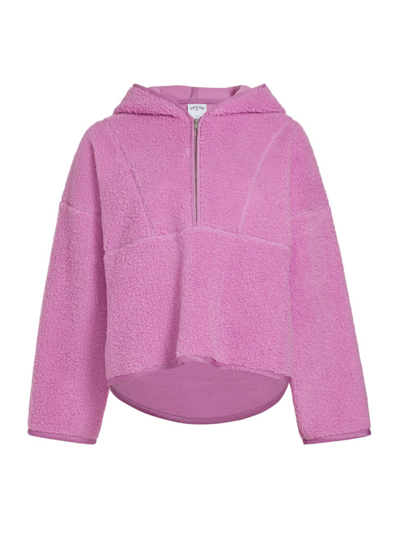 Year Of Ours Women's Mammoth Sherpa Half-zip Hoodie In Mauve