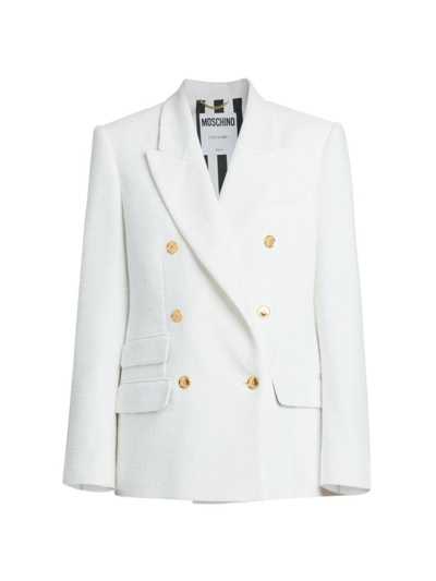 Moschino Women's Couture Double-breasted Jacket In White