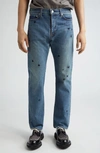 UNDERCOVER BUG EMBROIDERED STRAIGHT LEG JEANS