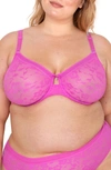 CURVY COUTURE NO-SHOW LACE UNDERWIRE UNLINED BRA