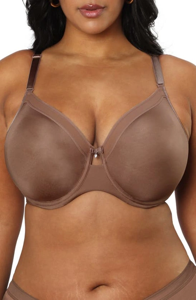 Curvy Couture Micro Unlined Bra In Sweet Tea