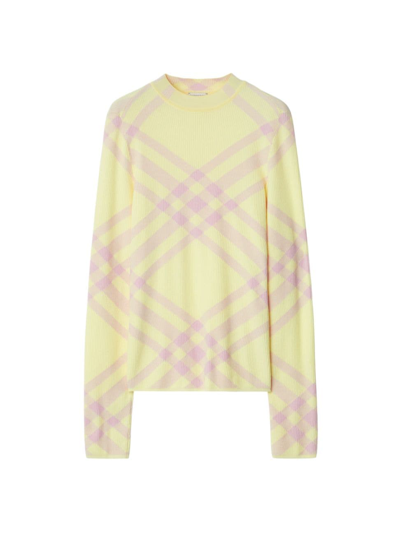Burberry Signature Check Wool-blend Sweater In Sherbet Check