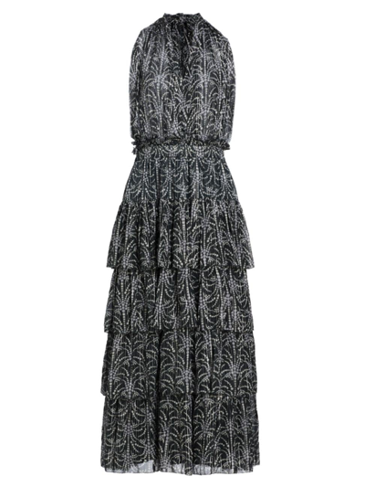 Love The Label Women's Zandra Abstract Tiered Maxi Dress In Shalini Print