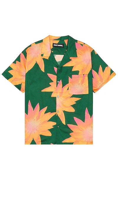Double Rainbouu Short Sleeve Hawaiian Shirt In Blood Orange