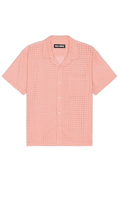 Double Rainbouu Short Sleeve Hawaiian Shirt In Peachy Anglais