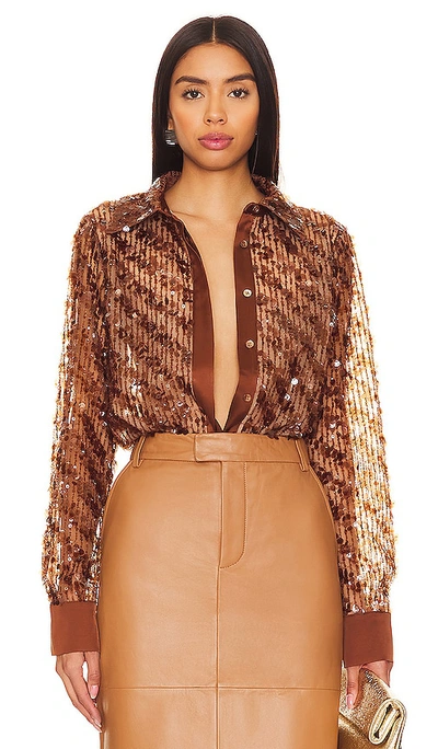 Camila Coelho Paria Blouse In Caramel