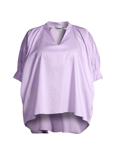 Harshman Women's Medina Puff-sleeve Cotton Blouse In Lilac