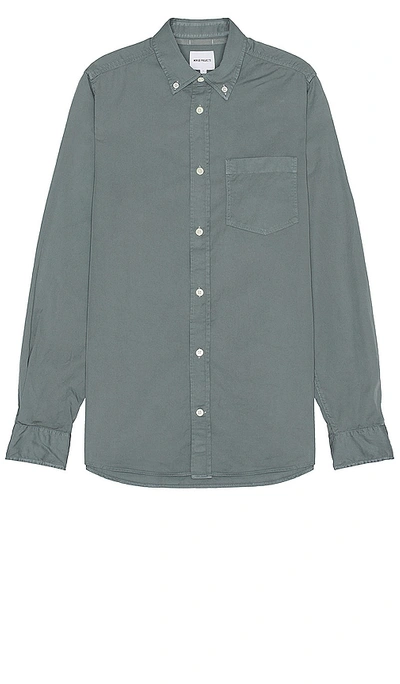 Norse Projects Anton Light Twill Shirt In Light Stone Blue