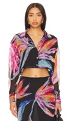 Rococo Sand Margo Crop Shirt In Black