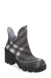 Burberry 65 Check Rubber Marsh Ankle Boots In Black Ip Chk