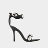 Alexander Wang Leather Sandals With Croco Print In Black