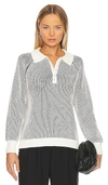 525 PLAITED JOHNNY COLLAR PULLOVER SWEATER