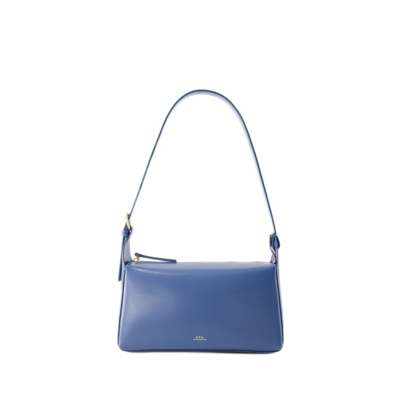 APC VIRGINIE BAGUETTE BAG - LEATHER - OCEAN BLUE