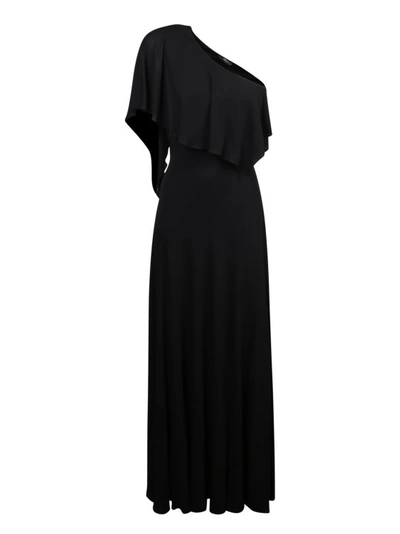 Roberto Cavalli Drapered Design Dress In Black
