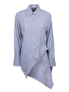 Jw Anderson Deconstructed Blue And White Shirt In Blue