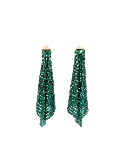 Paco Rabanne Mesh Earrings In Green