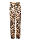 Roberto Cavalli High-waisted Tiger-print Trousers In Brown