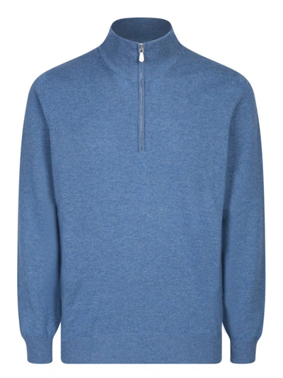 Brunello Cucinelli Cashmere Sweater In Oxford Blue